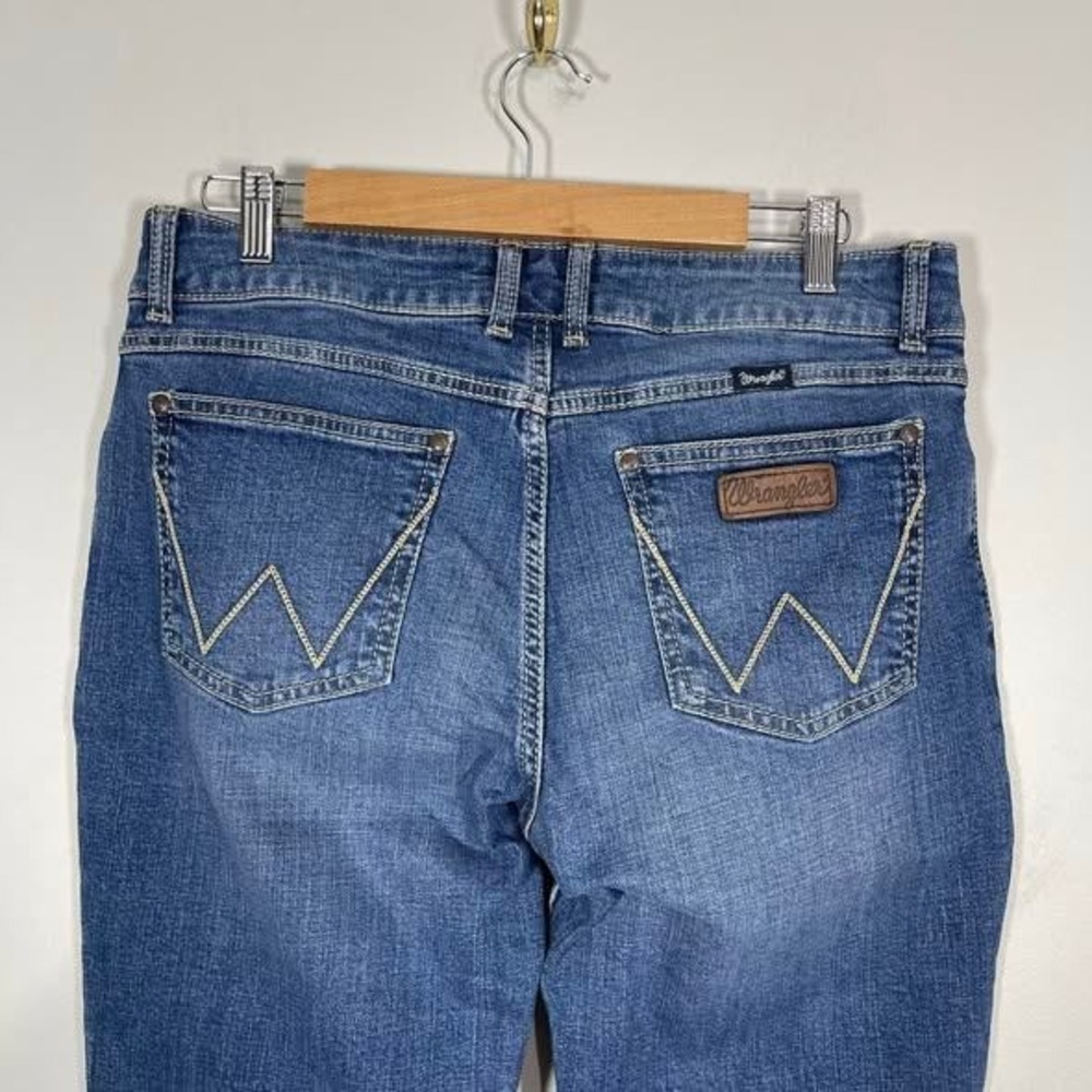 Wrangler Flare Leg Jeans 11/12 x 36 Mid Rise Medium Wash Denim Western Cowgirl‎ - Picture 5 of 9